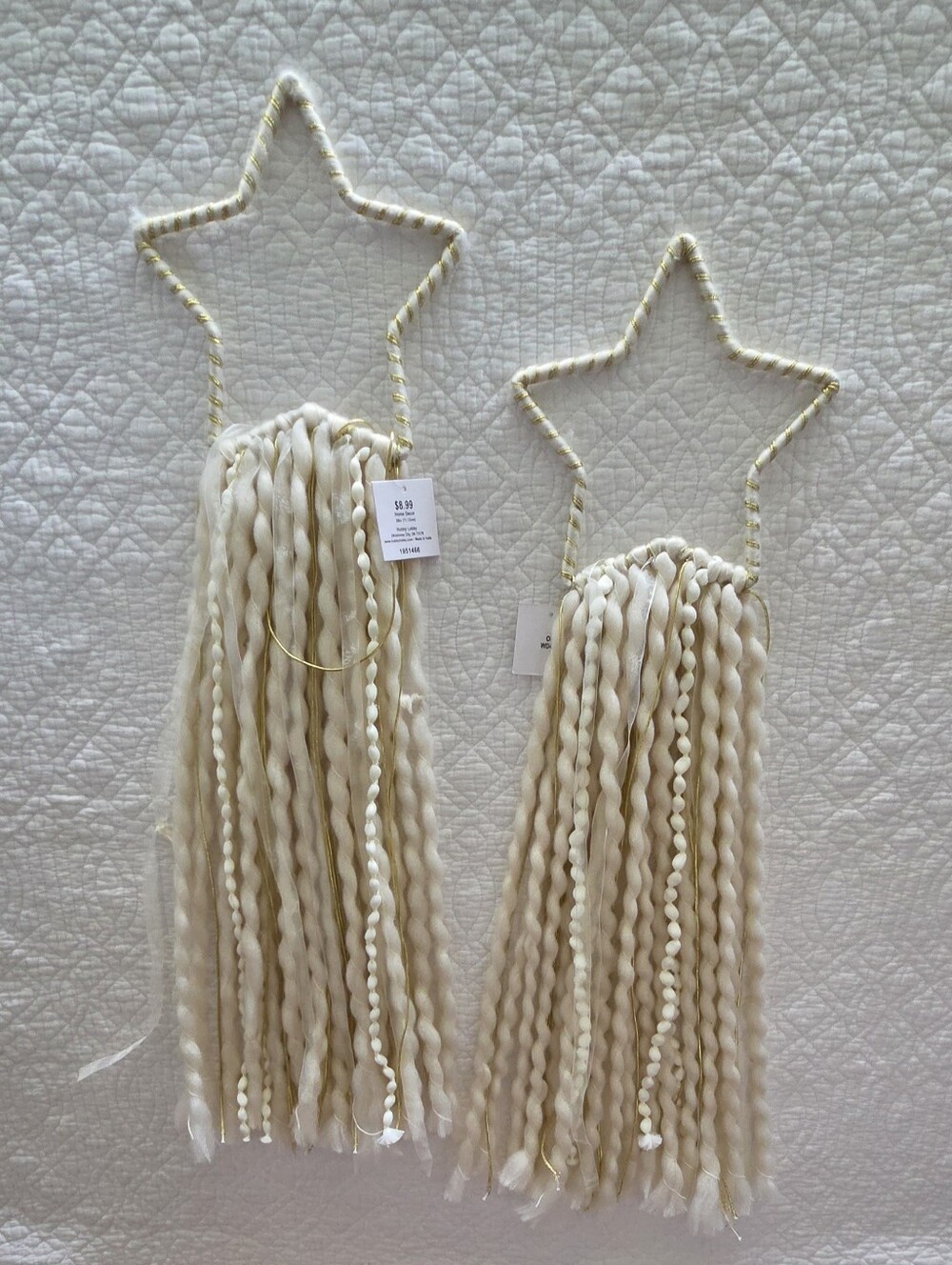 Boho Holiday Star Tassel Wall Hangings-Set Of 2 Decorative Macramé Accent